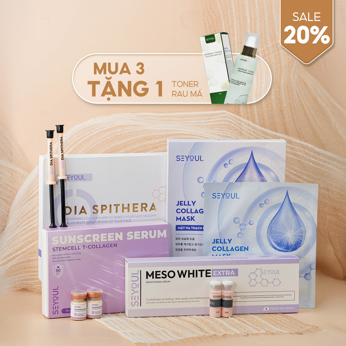 COMBO TÁI TẠO CHỐNG NẮNG HOÀN HẢO